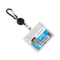 Advantus Metal Badge Reel/Carabiner Set, 24" Extension, Black, 5/Pack