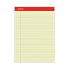 Universal Perforated Ruled Writing Pads, Wide/Legal Rule, Red Headband, 50 Canary-Yellow 8.5 x 11.75 Sheets, Dozen
