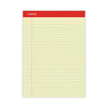 Universal Perforated Ruled Writing Pads, Wide/Legal Rule, Red Headband, 50 Canary-Yellow 8.5 x 11.75 Sheets, Dozen