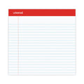 Universal Perforated Ruled Writing Pads, Wide/Legal Rule, Red Headband, 50 White 8.5 x 11.75 Sheets, Dozen