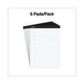 Universal Premium Ruled Writing Pads with Heavy-Duty Back, Wide/Legal Rule, Black Headband, 50 White 8.5 x 11 Sheets, 6/Pack