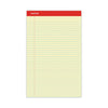 Universal Perforated Ruled Writing Pads, Wide/Legal Rule, Red Headband, 50 Canary-Yellow 8.5 x 14 Sheets, Dozen