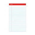 Universal Perforated Ruled Writing Pads, Wide/Legal Rule, Red Headband, 50 White 8.5 x 14 Sheets, Dozen