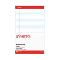 Universal Perforated Ruled Writing Pads, Wide/Legal Rule, Red Headband, 50 White 8.5 x 14 Sheets, Dozen