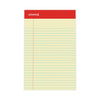 Universal Perforated Ruled Writing Pads, Narrow Rule, Red Headband, 50 Canary-Yellow 5 x 8 Sheets, Dozen