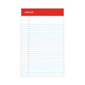 Universal Perforated Ruled Writing Pads, Narrow Rule, Red Headband, 50 White 5 x 8 Sheets, Dozen