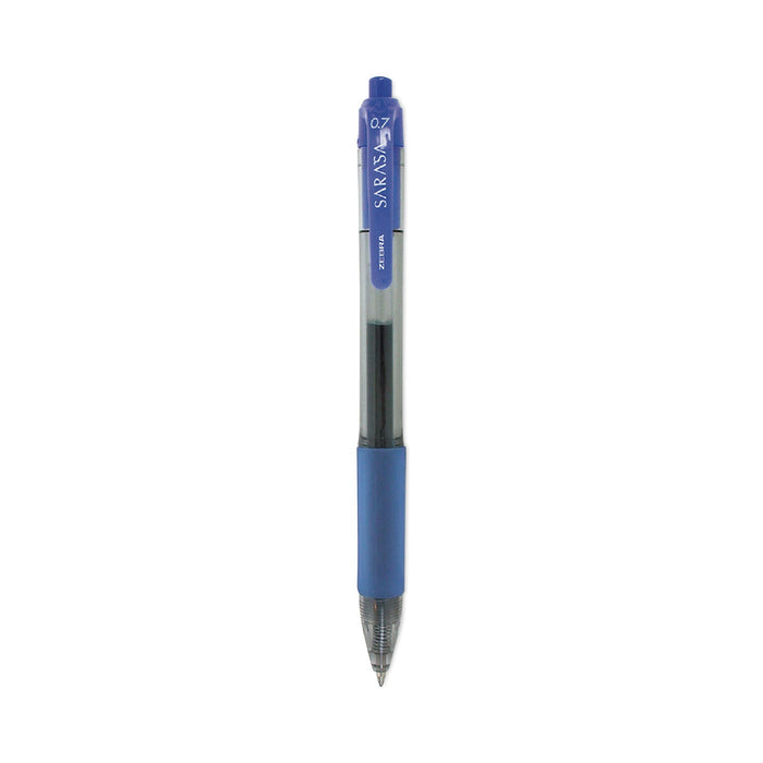 Zebra Sarasa Dry Gel X20 Gel Pen, Retractable, Medium 0.7 mm, Blue Ink, Translucent Blue Barrel, 36/Pack