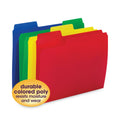 Smead SuperTab Top Tab File Folders, 1/3-Cut Tabs: Assorted, Letter Size, 0.75" Expansion, Polypropylene, 12/Pack