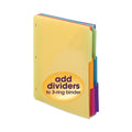 Smead Three-Ring Binder Poly Index Dividers with Pocket, 9.75 x 11.25, Assorted Colors, 30/Box