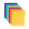 Smead Three-Ring Binder Poly Index Dividers with Pocket, 9.75 x 11.25, Assorted Colors, 30/Box