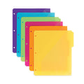 Smead Three-Ring Binder Poly Index Dividers with Pocket, 9.75 x 11.25, Assorted Colors, 30/Box