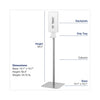 Dial FIT Touch Free Dispenser Floor Stand, 15.7 x 15.7 x 58.3, White