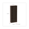 Alera Valencia Series Bookcase, Six-Shelf, 31.75w x 14d x 80.25h, Espresso