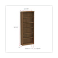 Alera Valencia Series Bookcase, Six-Shelf, 31.75w x 14d x 80.25h, Modern Walnut