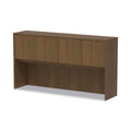 Alera Valencia Series Hutch with Doors, 4 Compartments, 64.75w x 15d x 35.38h, Modern Walnut