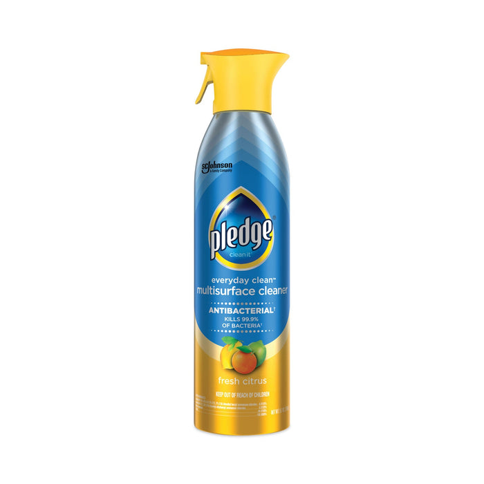Pledge Multi Surface Antibacterial Everyday Cleaner, 9.7 oz Aerosol Spray, 6/Carton