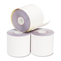 Iconex Impact Printing Carbonless Paper Rolls, 2.25" x 70 ft, White/Canary, 50/Carton