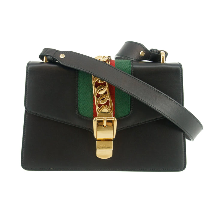 Gucci Black Sherry Line Leather Shoulder Bag #7685 by Bolt Boutique