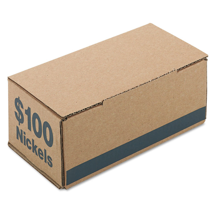 Iconex Corrugated Cardboard Coin Storage and Shipping Boxes, Denomination Printed On Side, 9.38 x 4.63 x 3.69, Blue