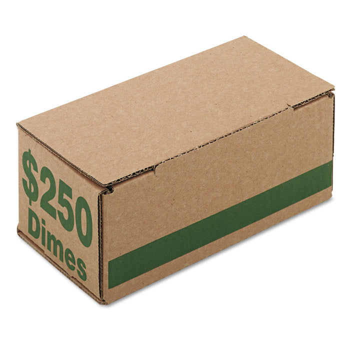 Iconex Corrugated Cardboard Coin Storage with Denomination Printed On Side, 8.06 x 3.31 x 3.19,  Green