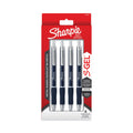 Sharpie S-Gel Premium Metal Barrel Gel Pen, Retractable, Medium 0.7 mm, Black Ink, Blue Barrel, 4/Pack