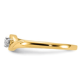14K Yellow Gold Lab Grown Diamond Three Stone Ring by Fine Color Jewels