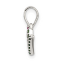 Sterling Silver White and Green CZ Joy Pendant by Fine Color Jewels