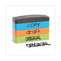 Trodat Interlocking Stack Stamp, COPY, DRAFT, ORIGINAL, 1.81" x 0.63", Assorted Fluorescent Ink