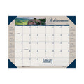 House of Doolittle Earthscapes Recycled Monthly Desk Pad Calendar, Motivational Photos, 22 x 17, Blue Binding/Corners, 12-Month (Jan-Dec): 2023