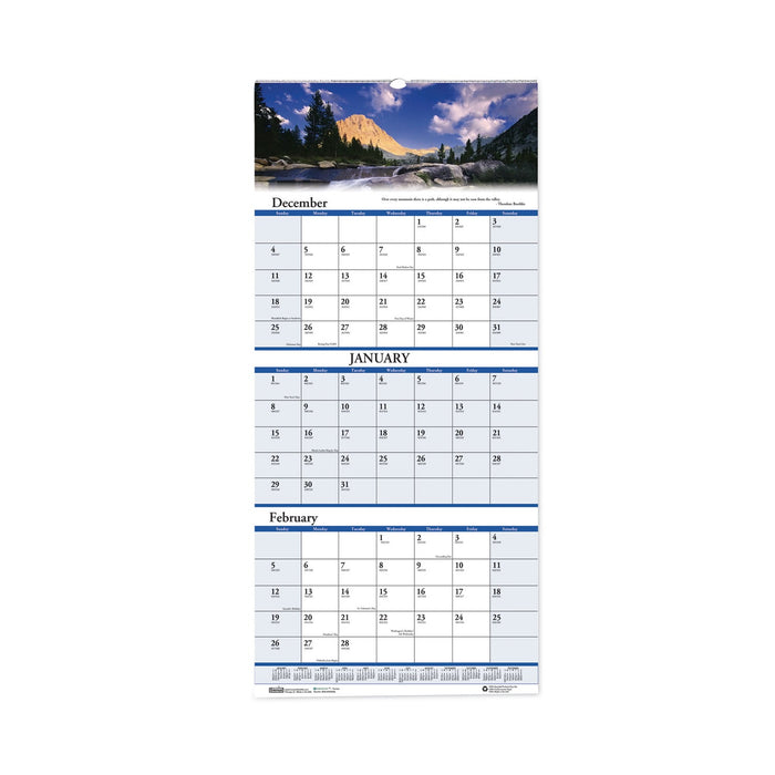 House of Doolittle Earthscapes Recycled 3-Month Vertical Wall Calendar, Scenic Landscapes Photography, 12.25 x 26, 14-Month (Dec-Jan): 2022-2024