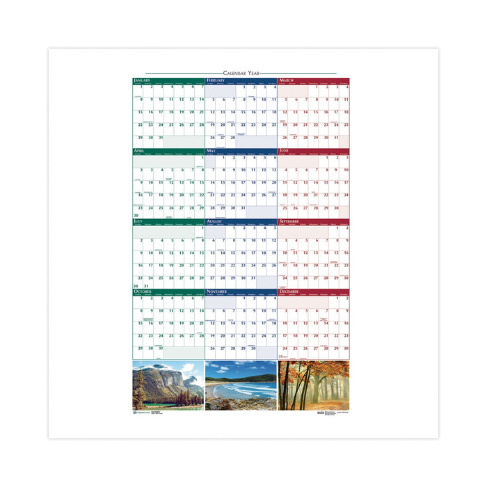 House of Doolittle Earthscapes Recycled Reversible/Erasable Yearly Wall Calendar, Nature Photos, 32 x 48, White Sheets, 12-Month (Jan-Dec): 2023