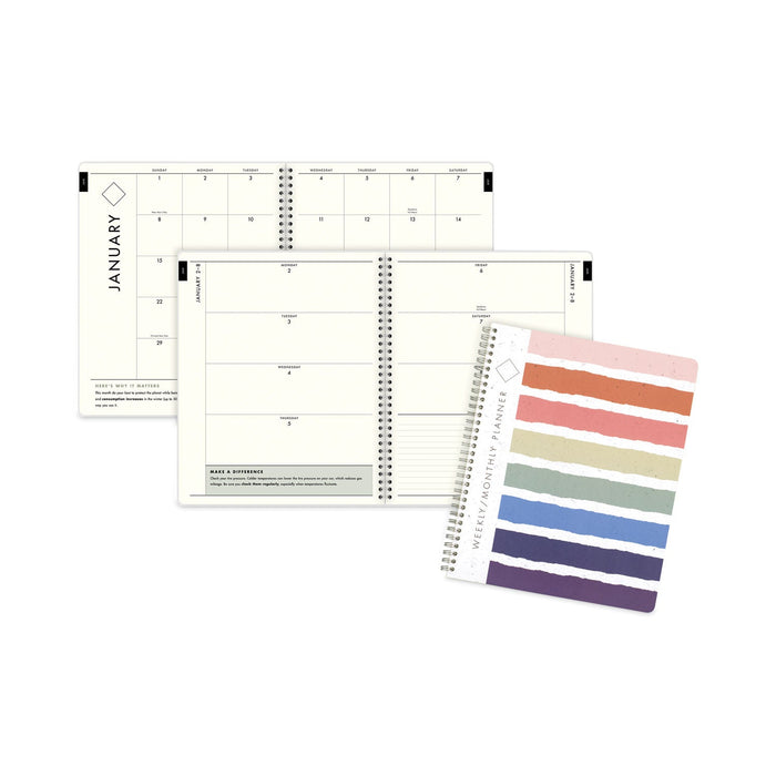 Cambridge GreenPath Weekly/Monthly Planner, GreenPath Artwork, 11 x 8.5, White/Green Cover,12 Month (Jan to Jan): 2023