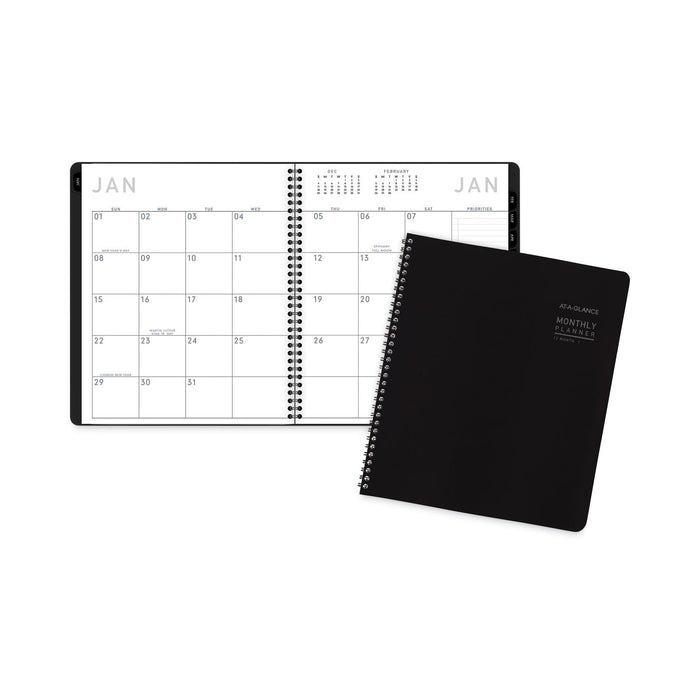 AT-A-GLANCE Contemporary Lite Monthly Planner, Contemporary Lite Artwork, 11 x 9, Black Cover, 12-Month (Jan to Dec): 2023