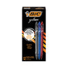 BIC Gel-ocity Quick Dry Gel Pen, Retractable, Fine 0.7 mm, Three Assorted Ink and Barrel Colors, Dozen