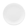 AJM Packaging Corporation Coated Paper Plates, 9" dia, White, 100/Pack, 12 Packs/Carton