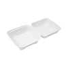 Eco-Products Renewable and Compostable Sugarcane Clamshells, 6 x 6 x 3, White, 50/Pack, 10 Packs/Carton