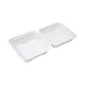 Eco-Products Renewable and Compostable Sugarcane Clamshells, 6 x 6 x 3, White, 50/Pack, 10 Packs/Carton