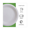 Eco-Products Renewable and Compostable Sugarcane Plates Convenience Pack, 6" dia, Natural White, 50/Pack