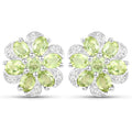 8.04 Carat Genuine Peridot and White Topaz .925 Sterling Silver 3 Piece Jewelry Set (Ring, Earrings, and Pendant w/ Chain) by Bids.com