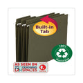 Smead FasTab Hanging Folders, Letter Size, 1/3-Cut Tabs, Standard Green, 20/Box