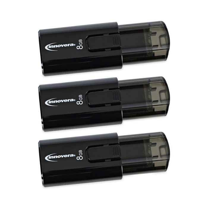 Innovera USB 3.0 Flash Drive, 8 GB, 3/Pack