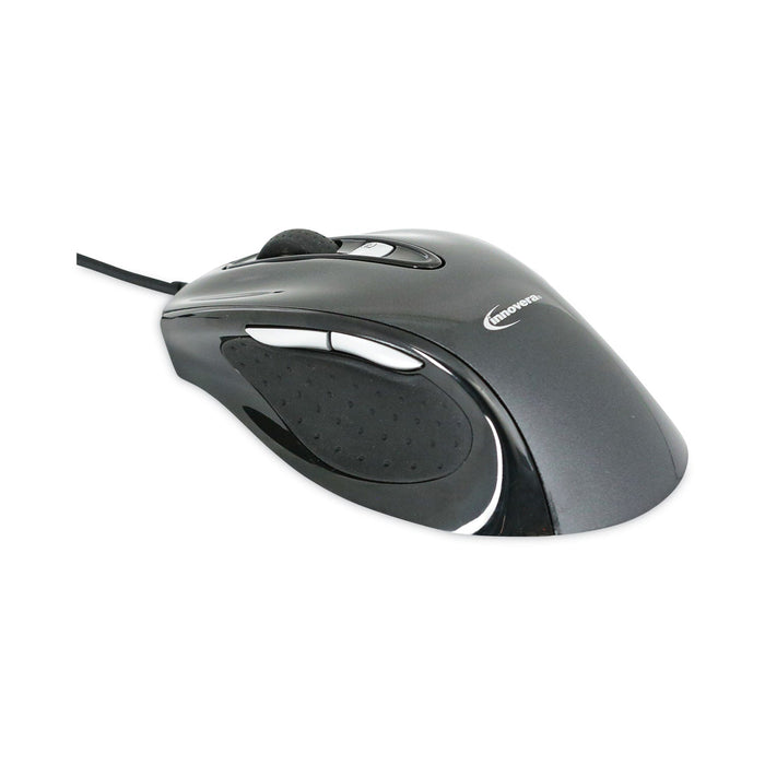 Innovera Full-Size Wired Optical Mouse, USB 2.0, Right Hand Use, Black