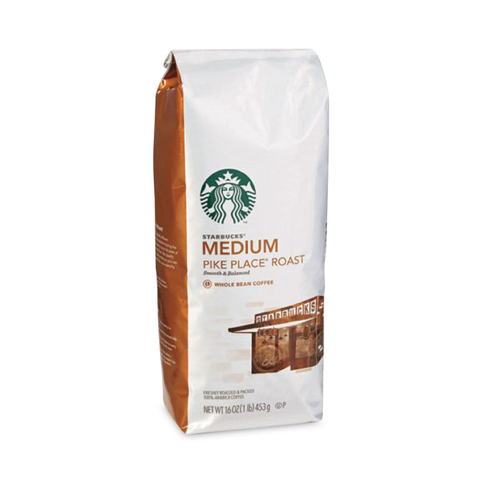Starbucks Whole Bean Coffee, Pike Place Roast, 1 lb Bag, 6/Carton