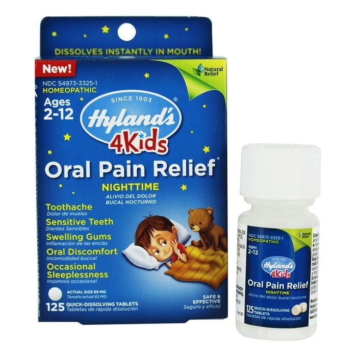 Hyland's 4 Kids Nighttime Oral Pain Relief Tablets, 125 Tablets by Pasteur Pharmacy