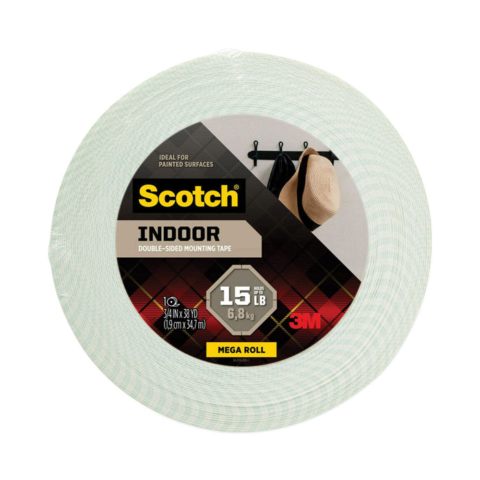 Scotch Permanent High-Density Foam Mounting Tape, Holds Up to 2 lbs, 0.75" x 38 yds, White