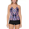 Raisins Juniors Coconut Grove Printed Macramé Tankini Top by Vanessa Jane