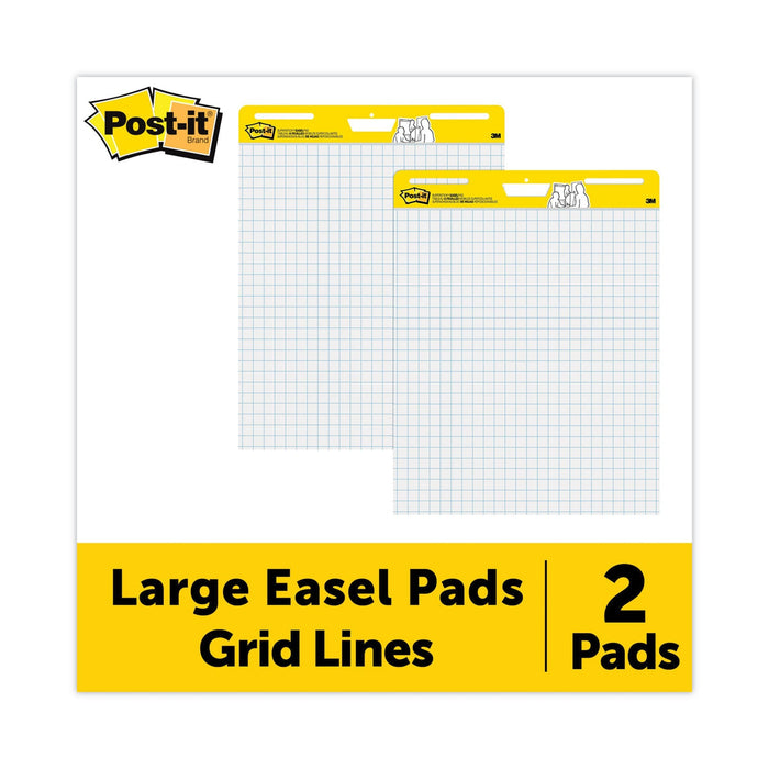 Post-it Vertical-Orientation Self-Stick Easel Pads, Quadrille Rule (1 sq/in), 25 x 30, White, 30 Sheets, 2/Carton