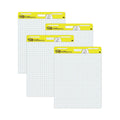 Post-it Vertical-Orientation Self-Stick Easel Pad Value Pack, Quadrille Rule (1 sq/in), 25 x 30, White, 30 Sheets, 4/Carton