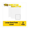 Post-it Vertical-Orientation Self-Stick Easel Pads, Presentation Format (1.5" Rule), 25 x 30, White, 30 Sheets, 2/Pack