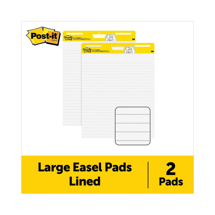 Post-it Vertical-Orientation Self-Stick Easel Pads, Presentation Format (1.5" Rule), 25 x 30, White, 30 Sheets, 2/Pack